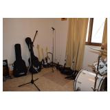 Guitars, Cases, & Drum Set