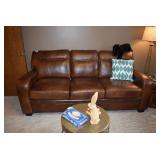 Leather Sofa, Pillow, & Decor