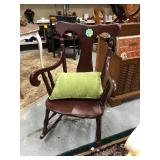 Wood Rocking Chair & Pillow