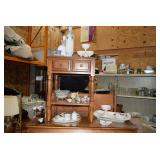 Small End Table with Porcelain Decorative Dishes