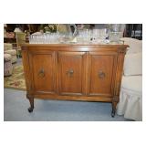 Side Board Table with Glassware