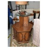 Two End Tables and Ship Lamp