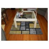 Wicker Coffee Table W/Glass Top