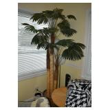 Ceramic Sheep Dog, Artificial Palm Tree, Blanket, & Floor Lamp