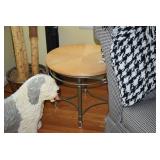 Ceramic Sheep Dog Decor, Blanket, & Side Table