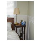 Side Table, Lamp, & Decor