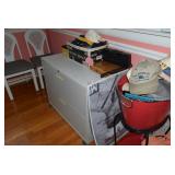 Metal File Cabinet & Hats
