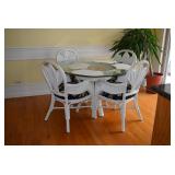 Glass Table & Wicker Chairs