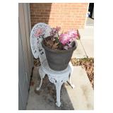 Chair & Pot W/Flowers