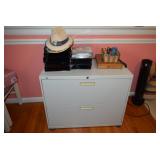 2 Drawer Metal Filing Cabinet & Office Supplies