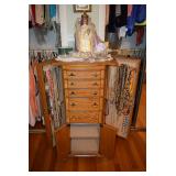 Jewelry Armoire & Religious Figurine