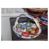 Basket W/Painted Eggs