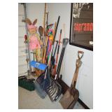 Rake, Shovels, & Yard Decor