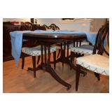 Robert Ervin Dining Table, 4 Leafs, & 8 Chairs