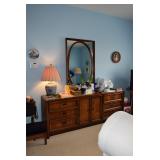 Dresser W/Mirror, Lamp, & Decor