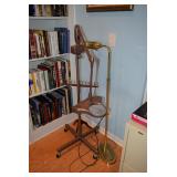 Floor Lamp, Magnifier, & Books