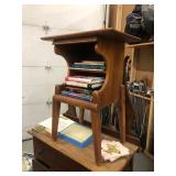 Side Table w 2 Shelves & Books