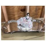 Silver Tray & Collectible Figurine