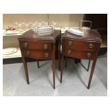 Vintage Side Tables w Glass