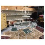 Metal & Glass Table w 5 Chairs