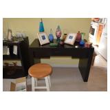 Side Table with Picture Frames and Decor