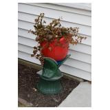 Outdoor Planter, Plant, & Stand