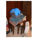 Cooler, Throw Rugs, & Stackable Tables