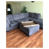 Sectional Sofa, Ottoman, & Tray