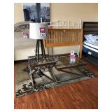 Side Tables, Lamp, Headboard, & Rug