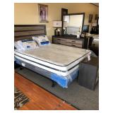 Bed, Mattress, Pillows, Headboard, & Dresser Set