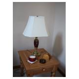 Side Table, Lamp, Decor