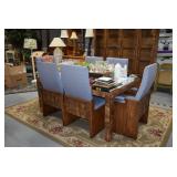 Vintage Solid Wood Dining Table and Chairs