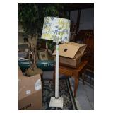 Side Table, Floor Lamp, Artificial Plant