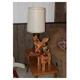 Table Lamp, Side Table, & Decor