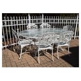 Iron Patio Table, 6 Chairs