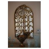 Metal Wall Mirror with Scrollwork, Home Decor