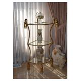 Metal and Glass Corner Display Shelf, Vases, Home Decor