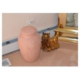 Ceramic Vase, Ceramic Cat Figure