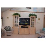 Entertainment Console, Buffet Cabinet, Living Room Chair, Flat Screen Television