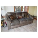 Leather Sofa & Pillows