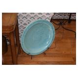 Large Decorative Ceramic Plate with Stand