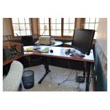 Desk, Computer, Monitor