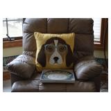 Leather Chair, Pillow, Home Decor