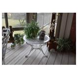 Small Side Table, Plant, & Decor