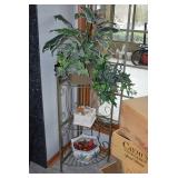 Plant Stand, Plant, & Decor