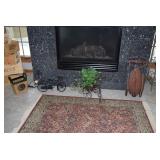 Area Rug, Fireplace, & Decor