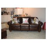 Leather Sofa & Pillows