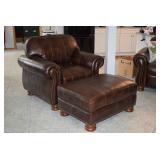 Leather Chair & Ottoman