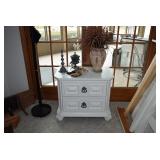 Side Table, Plant, & Decor