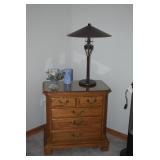 End Table, Lamp, & Decor